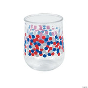 Patriotic Confetti Plastic Tumbler - 6 Pieces