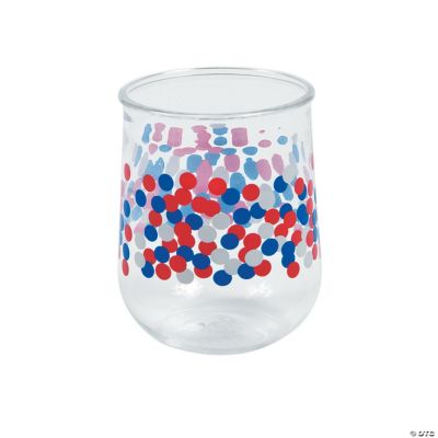 Patriotic Confetti Plastic Tumbler - 6 Pieces