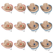 Child'S Cowboy Hat With Star - 12 Pieces