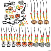 Zoo Animal Bead Necklace - 12 Pieces