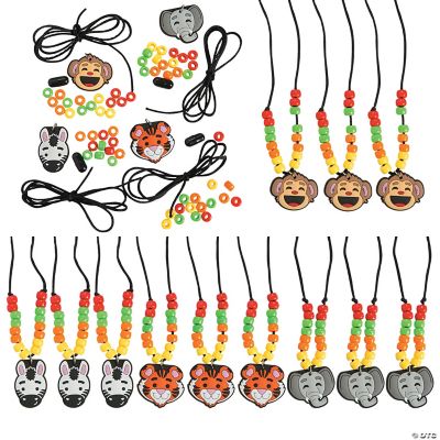 Zoo Animal Bead Necklace - 12 Pieces