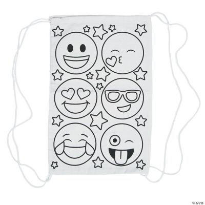 Cyo Emoji Drawstring Backpack - 12 Pieces