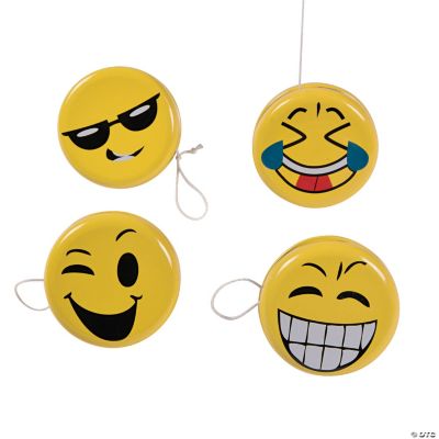 Emoji Face Metal Yo-Yo - 12 Pieces