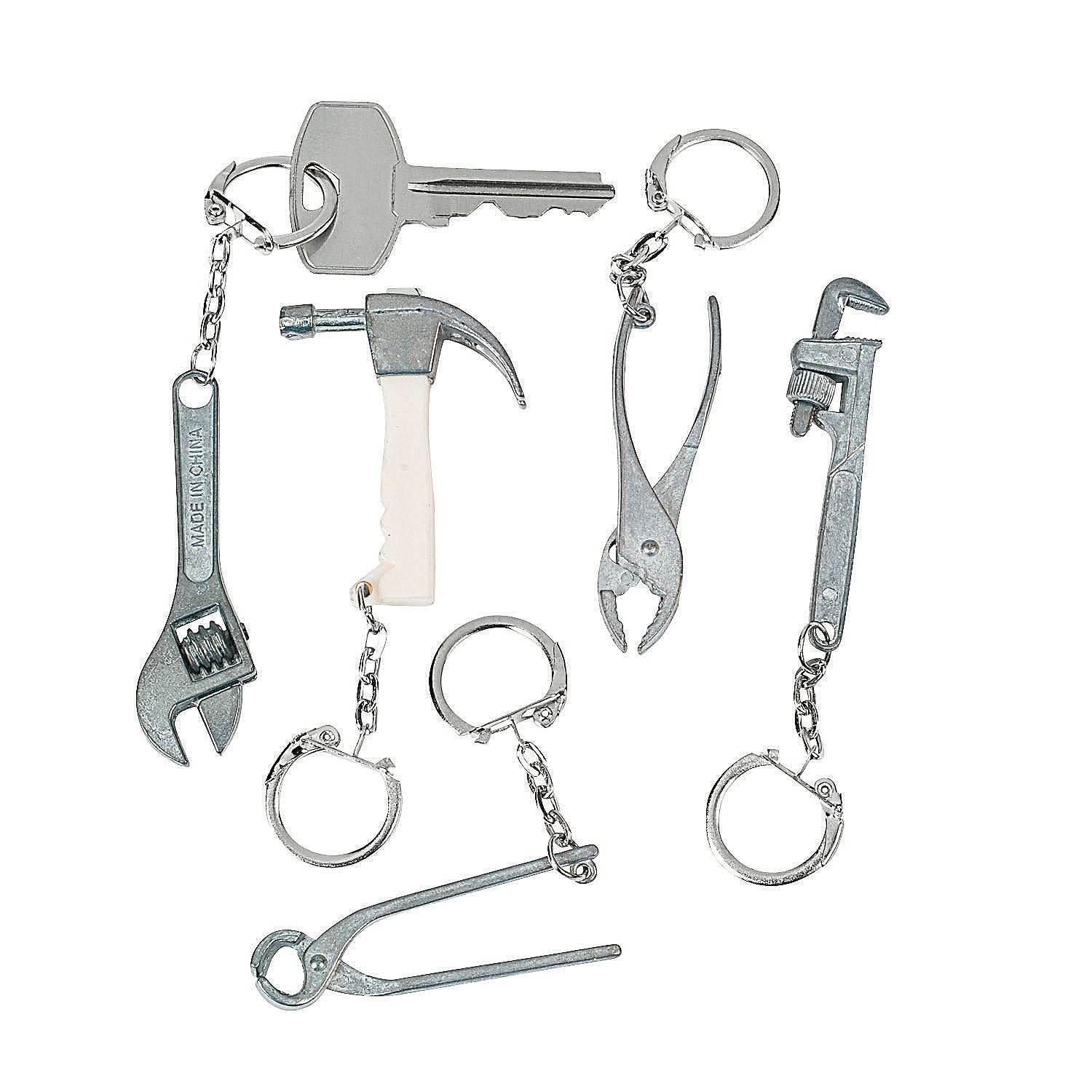 Metal Tool Key Chains - 12 Pieces