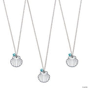 Shell Shaped Enamel Charm Necklace - 12 Pieces
