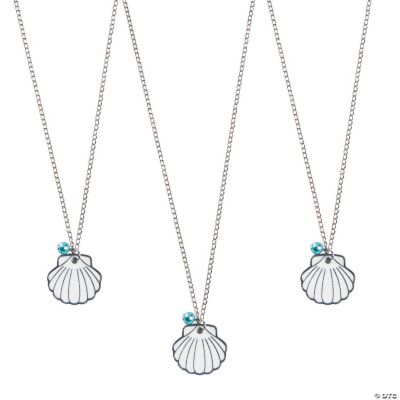 Shell Shaped Enamel Charm Necklace - 12 Pieces