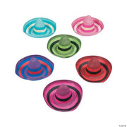 Adult Bright Stripe Sombrero Asst - 12 Pieces