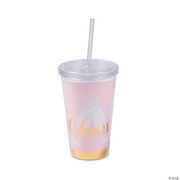 Cheers Plastic Tumbler W/Straw - 1 Piece