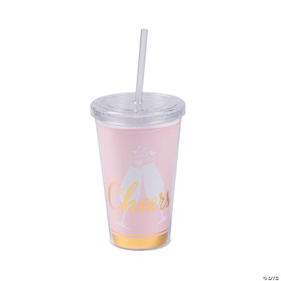 Cheers Plastic Tumbler W/Straw - 1 Piece