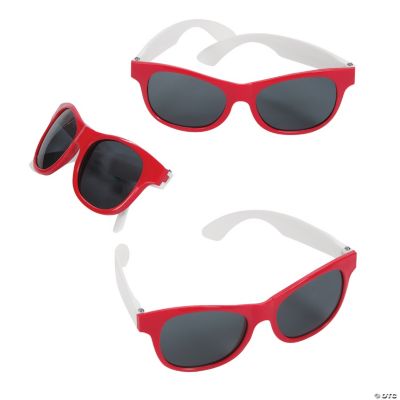 Red & White Two-Tone Sunglasses - 12 Pieces