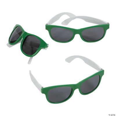 Green & White Two-Tone Sunglasses - 12 Pieces