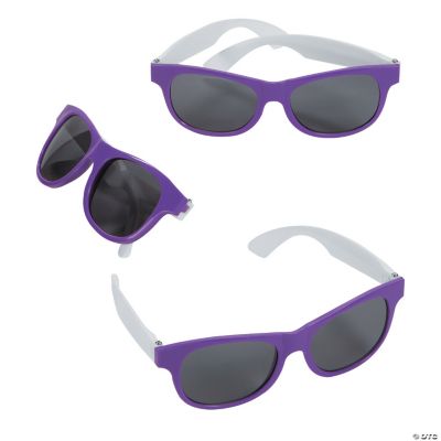 Purple & White Two-Tone Sunglasses - 12 Pieces