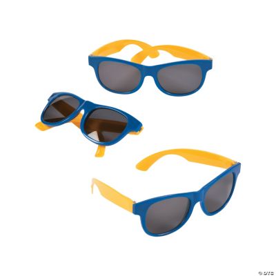 Blue & Gold Two-Tone Sunglasses - 12 Pieces