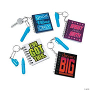 Mini Notebook W/Pen And Key Ring - 12 Pieces