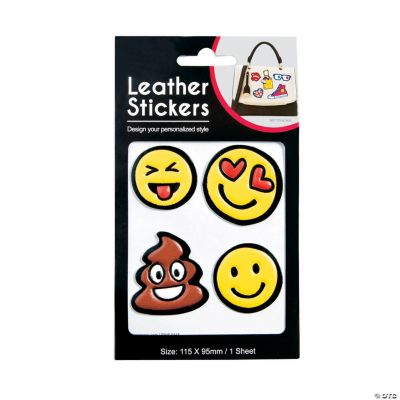 Emoji Leather Stickers - 6 Pieces