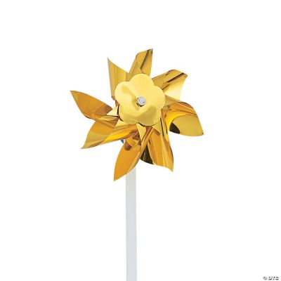Gold Plastic Pinwheels - 36 Pieces