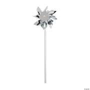 Silver Plastic Pinwheels - 36 Pieces