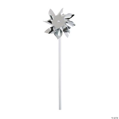 Silver Plastic Pinwheels - 36 Pieces