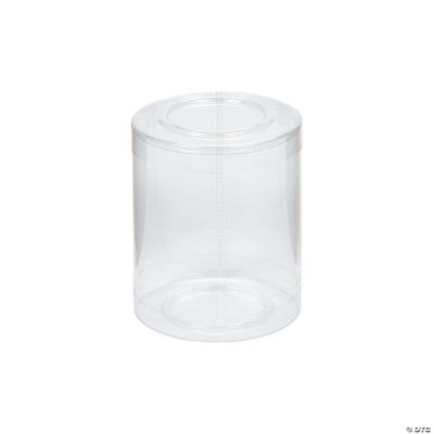 Plastic Round Cylinder Boxes - 12 Pieces