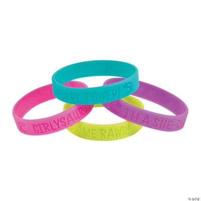 Girlysaurus Rubber Bracelets - 72 Pieces