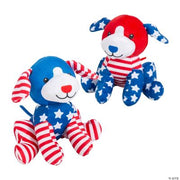 Plush Patriotic Dogs - 12 Pieces