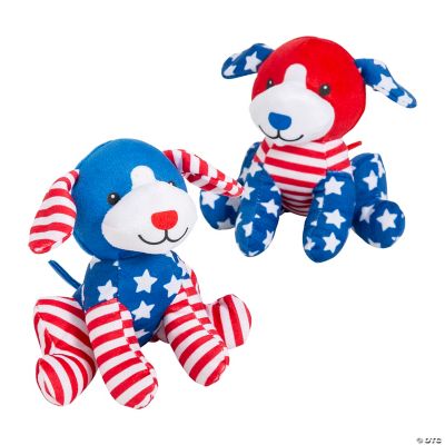 Plush Patriotic Dogs - 12 Pieces