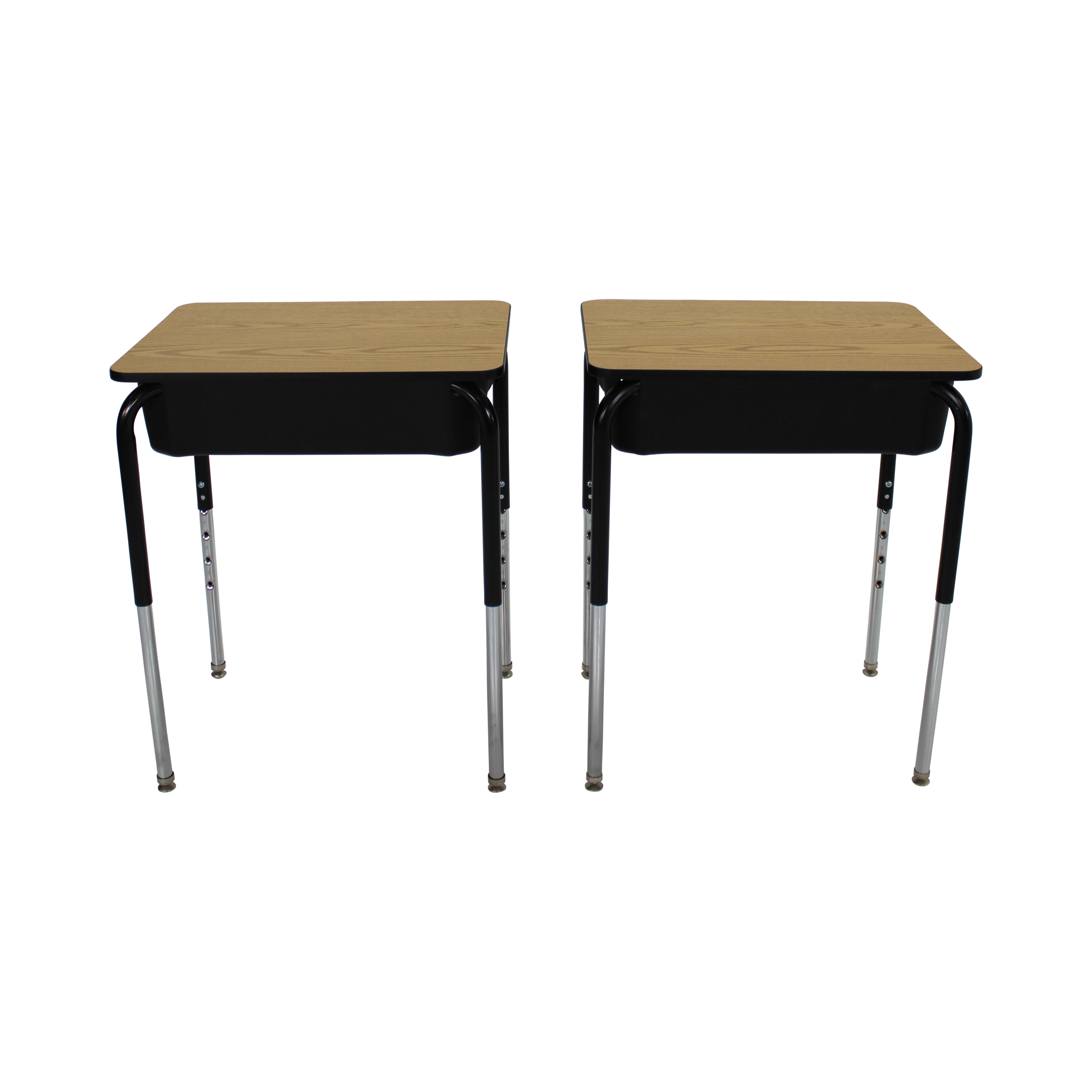 Open Front Desk With Book Box  Oak-Black-Black