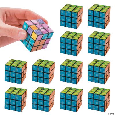 Bright Printed Mini Magic Cube - 12 Pieces