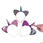 Unicorn Flipping Sequin Headband - 12 Pieces
