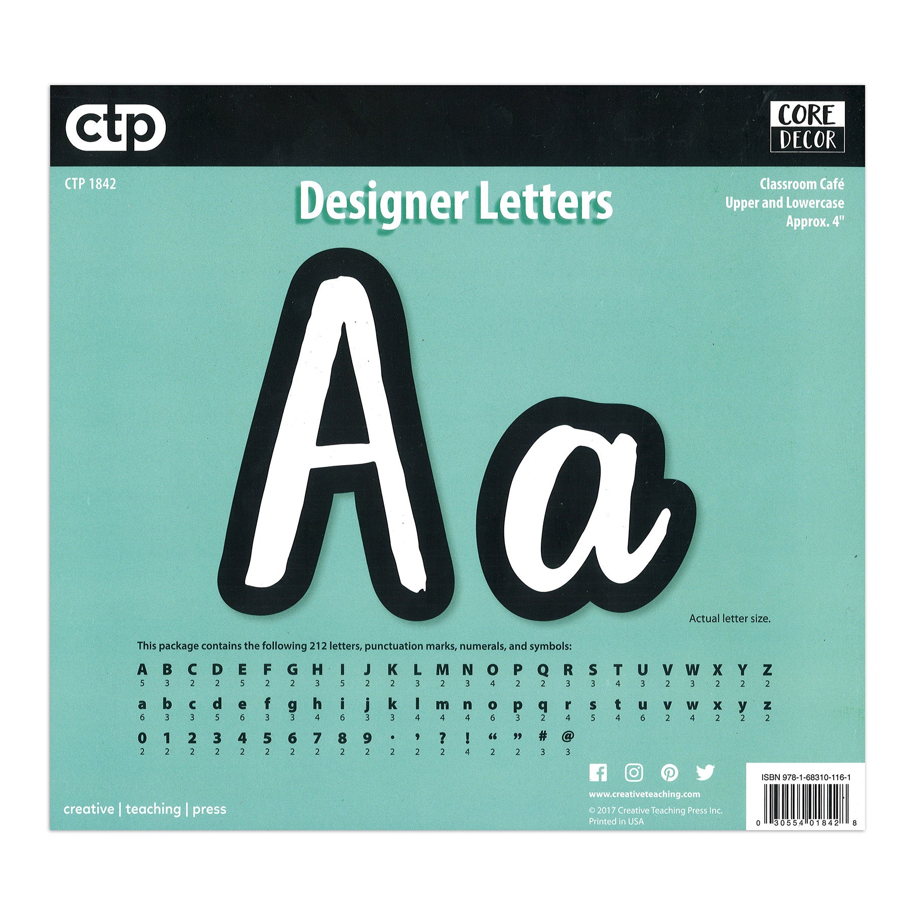 Bold & Bright Classroom Café 4" Designer Letters