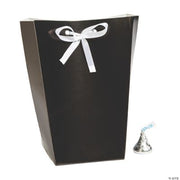Large Black Paper Favor Bag W/ Ribbon - 24 Pieces