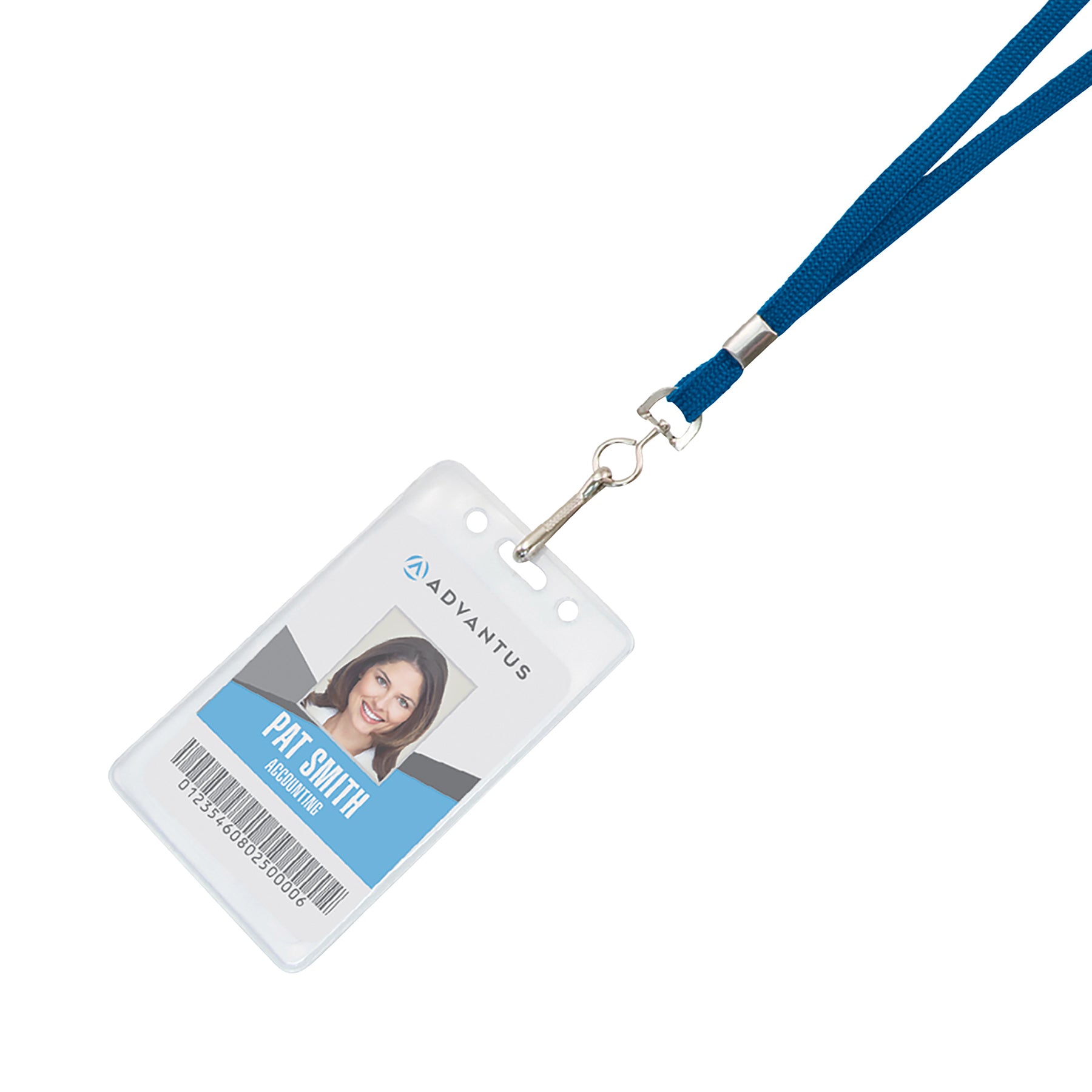 Deluxe Lanyard with J-Hook, Navy Blue, Box of 24