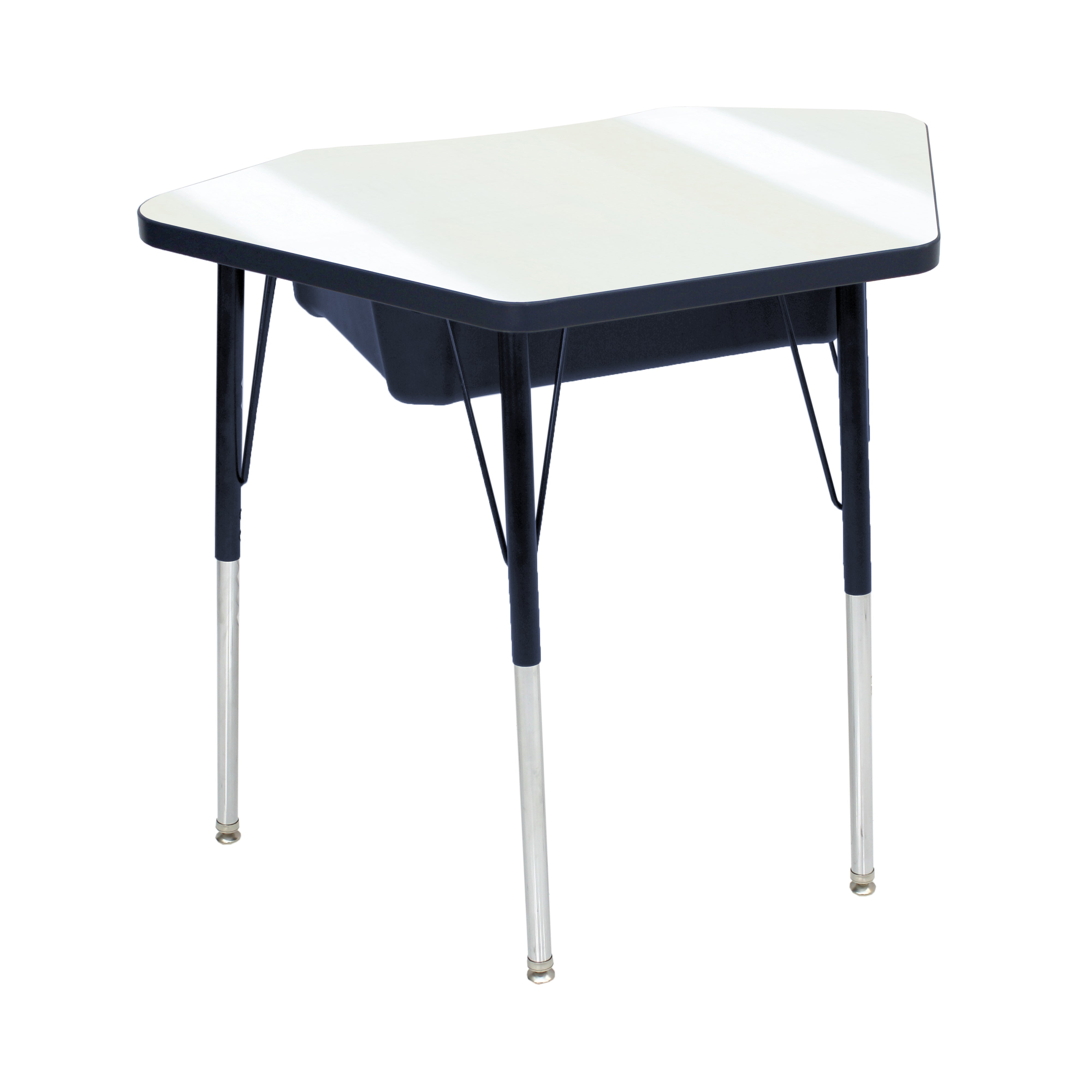 24" x 36" Dry-Erase Petal Book Box Desk with Adjustable Standard Swivel Glide Legs, 2-Piece - Whiteboard/Black