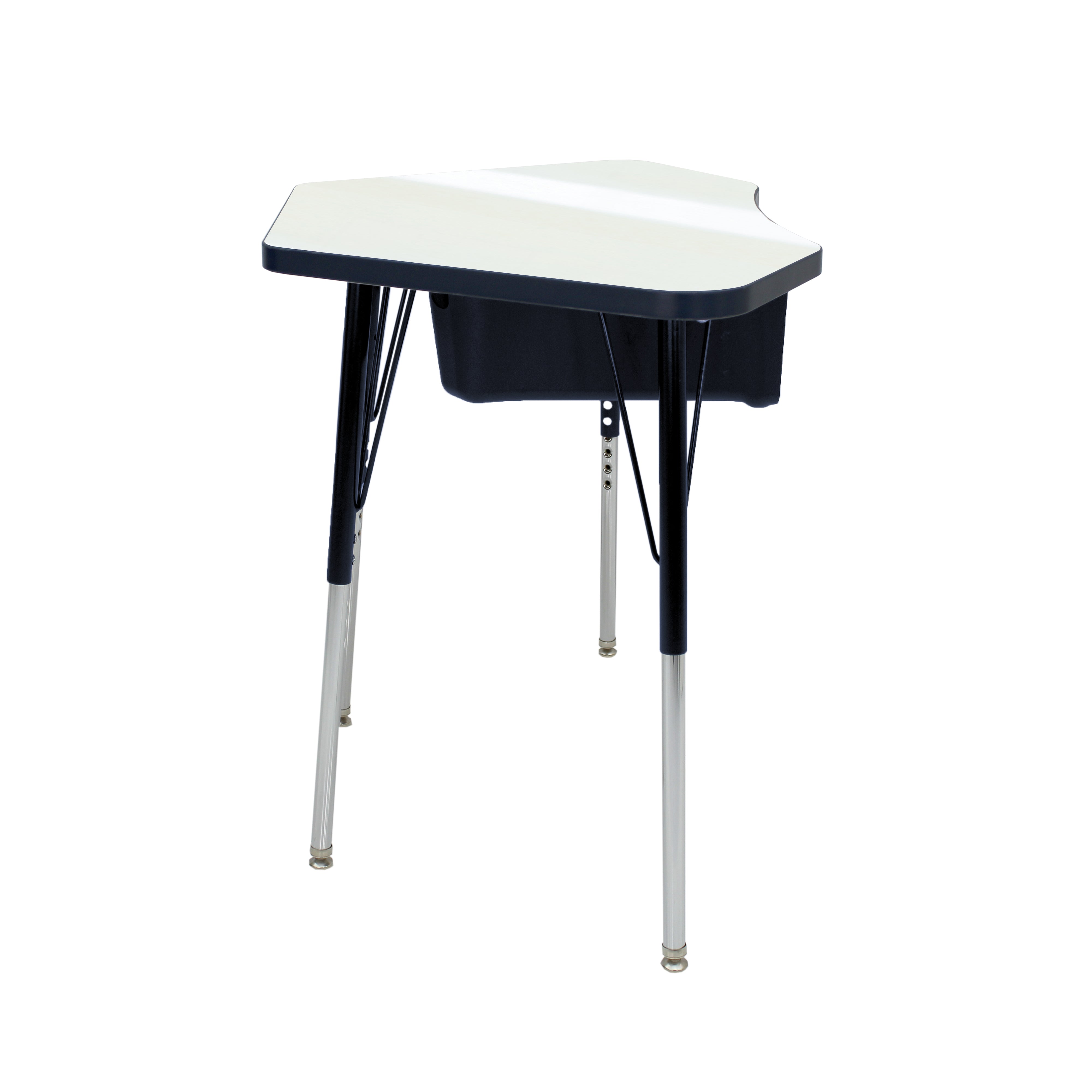 24" x 36" Dry-Erase Petal Book Box Desk with Adjustable Standard Swivel Glide Legs, 2-Piece - Whiteboard/Black