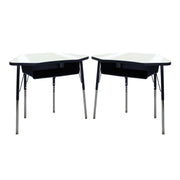 24" x 36" Dry-Erase Petal Book Box Desk with Adjustable Standard Swivel Glide Legs, 2-Piece - Whiteboard/Black
