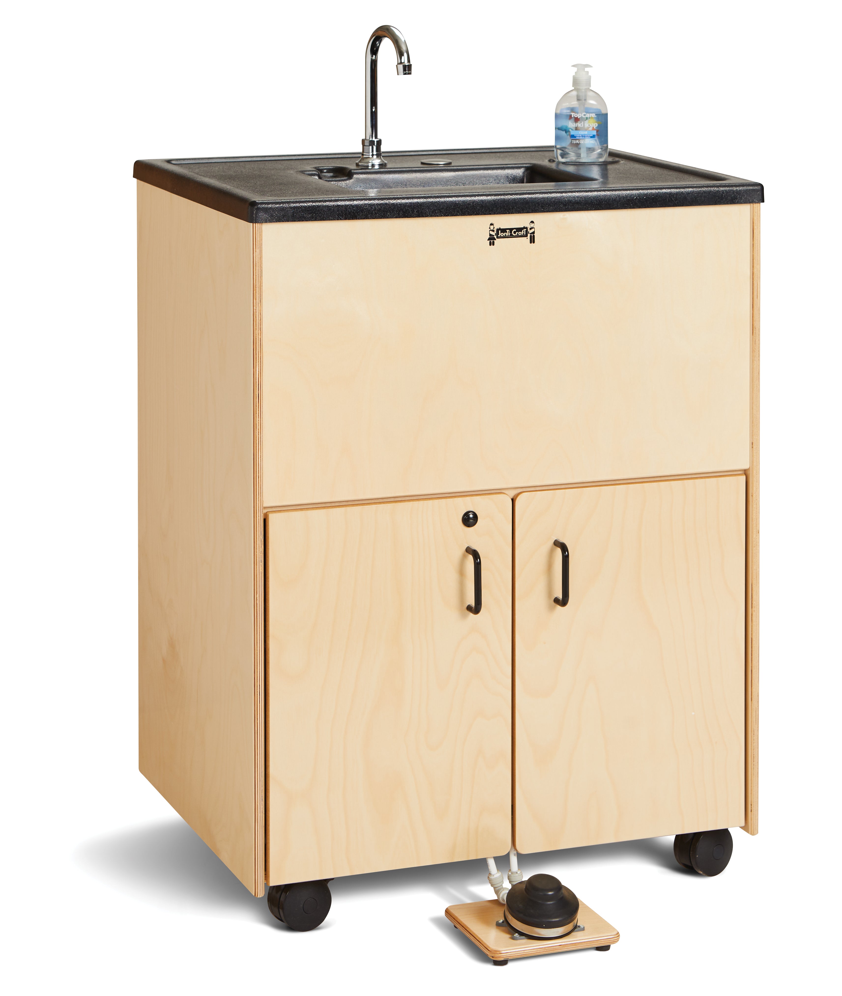 Jonti-Craft® Clean Hands Helper Portable Sink – Nonelectric - 38" Counter - Plastic Sink