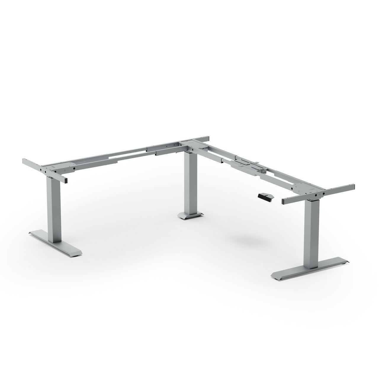 OfficeSource  Quick Install 3-Stage Deluxe Tri Motor Electric Height Adjustable Base - Silver