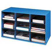9 Compartment(s) - Compartment Size : 4.75" x 9" x 12.75" - 16" Height x 28.25" Width x 13" Depth - Desktop - Sturdy - 60% Recycled - Blue - Corrugated Paper - 4 / Carton