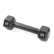 CAP 5 lb Black HEX Cast Iron Dumbbell