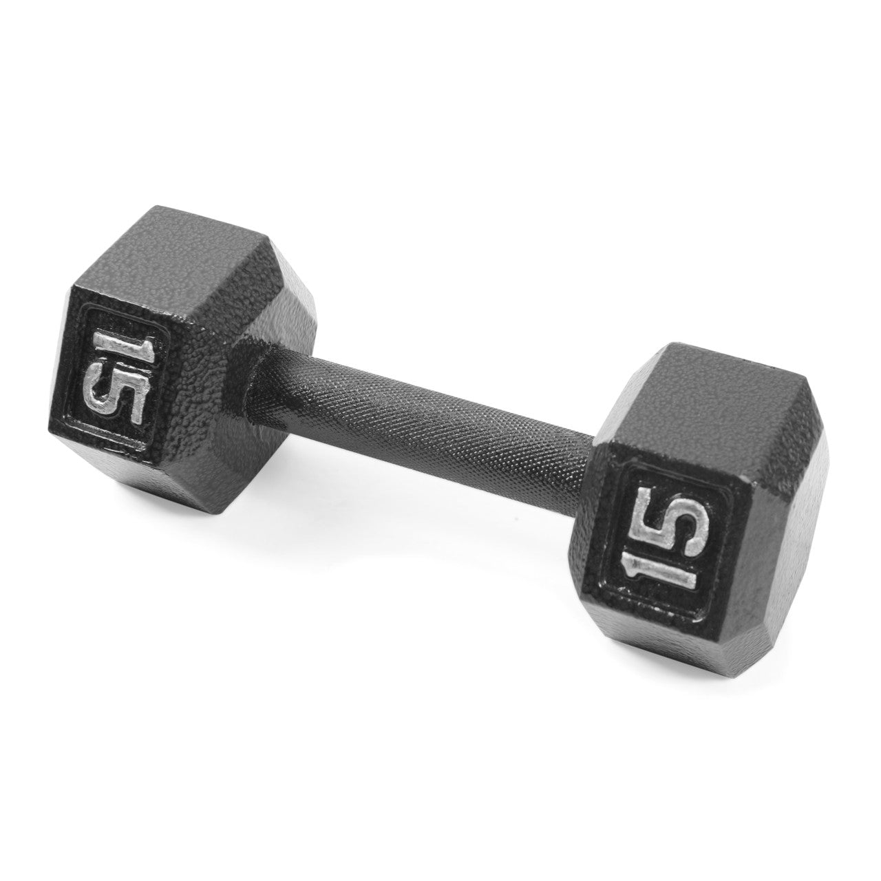 CAP 15 lb Black HEX Cast Iron Dumbbell