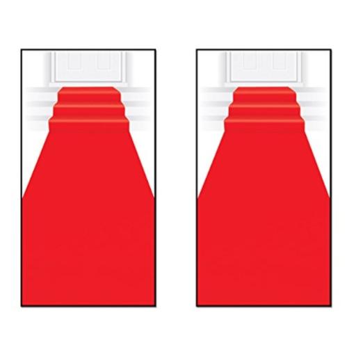 Beistle Novelty Red Carpet Aisle Runners 2 Piece – Awards Night VIP Hollywood Supplies-Christmas Runway Rug for Holiday Parties – Wedding Entrance
