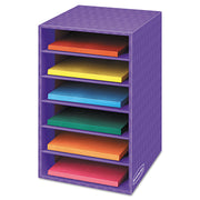 6 Compartment(s) - Compartment Size : 2.63" x 11" x 13" - 18" Height x 11.88" Width x 13.25" Depth - Desktop - Sturdy - 60% Recycled - Purple - Corrugated Paper - 1 Each