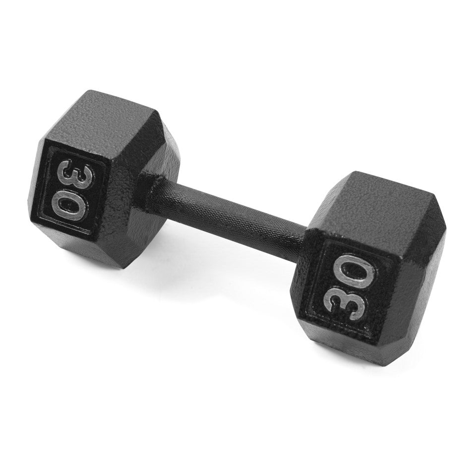 CAP 30 lb Black HEX Cast Iron Dumbbell