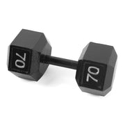 CAP 70 lb Black HEX Cast Iron Dumbbell