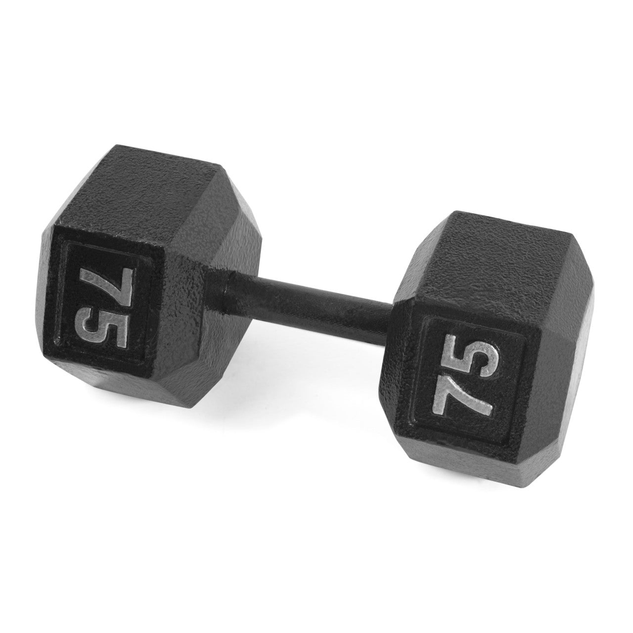 CAP 75 lb Black HEX Cast Iron Dumbbell