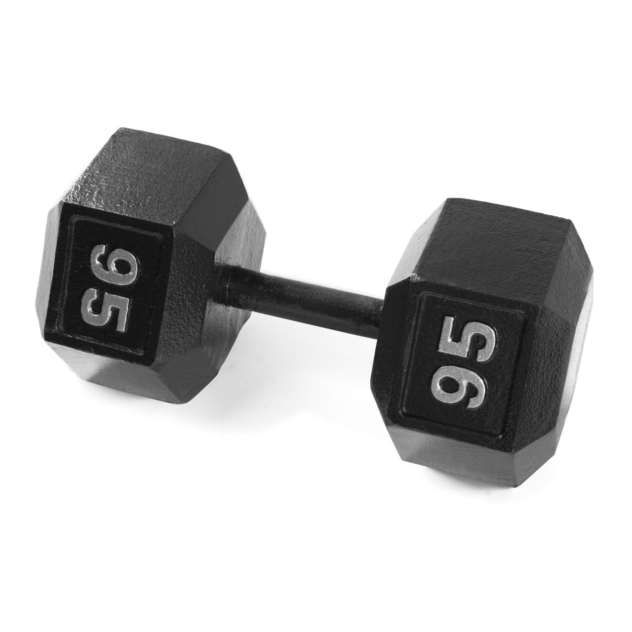 CAP 95 lb Black HEX Cast Iron Dumbbell