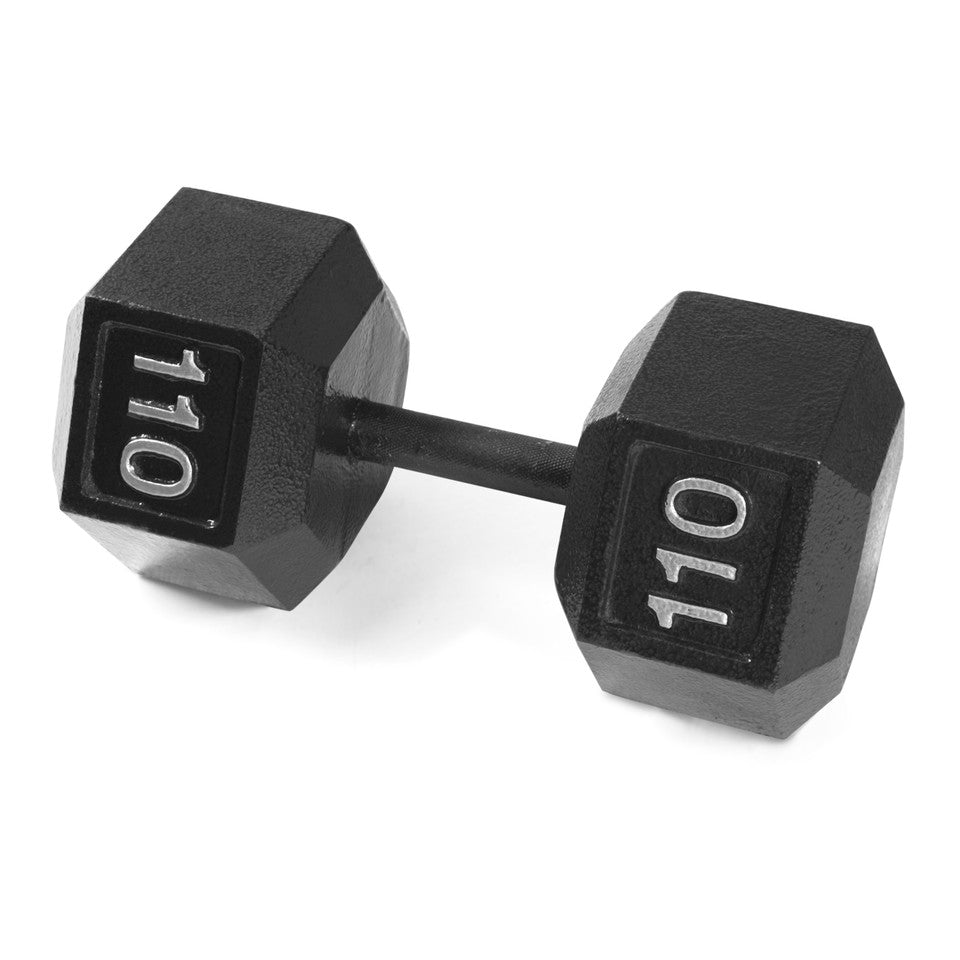 CAP 110 lb Black HEX Cast Iron Dumbbell