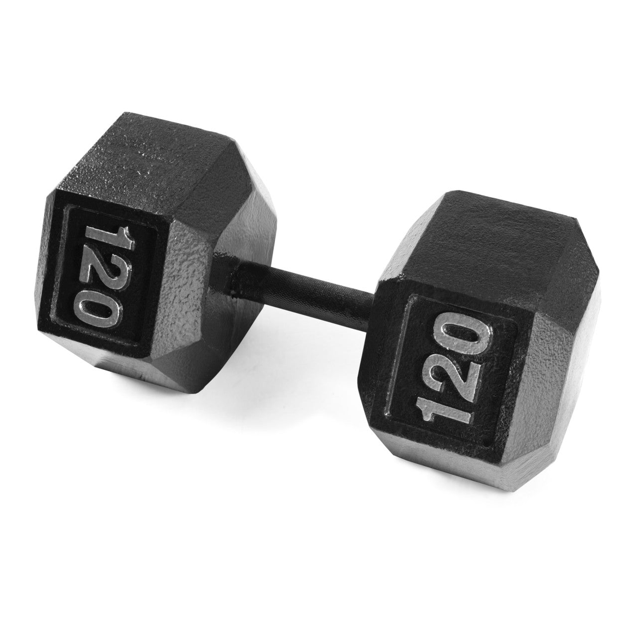 CAP 120 lb Black HEX Cast Iron Dumbbell