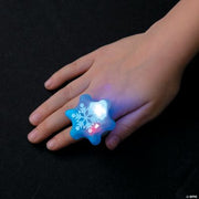 Snowflake Light Up Rings - 12 Pieces