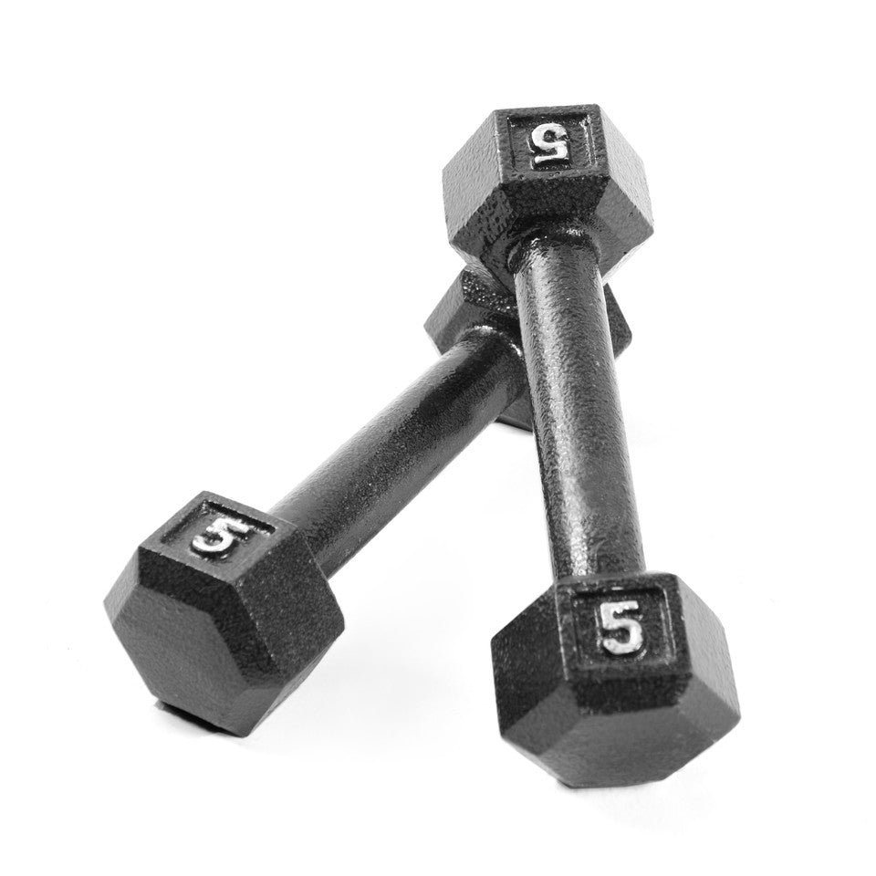 CAP Pair of Black Cast Iron Dumbbells (5 lb x 2)